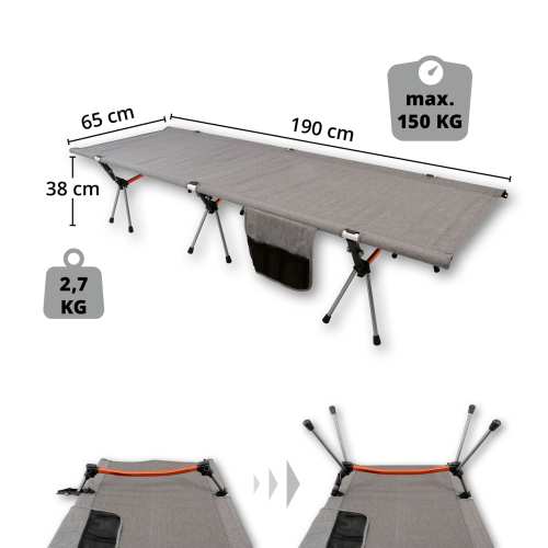 BasicNature Campingbett Lifted