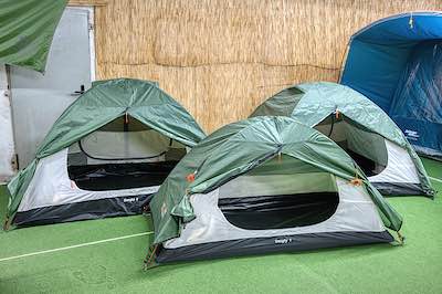 Trekkingzelt Origin Outdoors Snugly 1, Snugly 2 und Snugly 3 in der Zeltausstellung